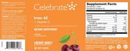 Label for Iron 45 + Vitamin C Cherry Burst