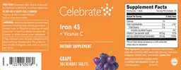 Label for Iron 45 + Vitamin C Grape