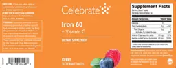 Label for Iron 60 + Vitamin C Berry