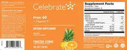 Label for Iron 60 + Vitamin C Twisted Citrus