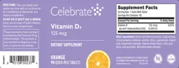Label for Vitamin D3 125 mcg Orange