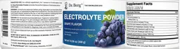 Label for Electrolyte Powder Grape Flavor