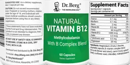 Label for Natural Vitamin B12