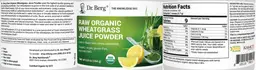 Label for Raw Organic Wheatgrass Juice Powder Lemon Flavor