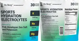 Label for Sports Hydration Electrolyes Raspberry & Lemon Flavor