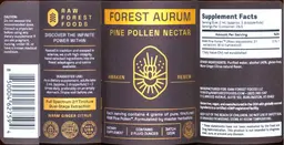 Label for Forrest Aurum Pine Pollen Nectar Warm Ginger Citrus
