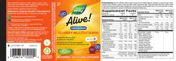 Label for Alive! Kids Zero Sugar Multivitamin Gummy Berry-Citrus
