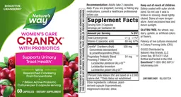 Label for CranRx Women's Care with Probiotics
