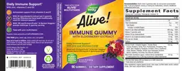 Label for Alive! Immune with Elderberry