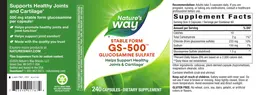 Label for GS-500 Glucosamine Sulfate
