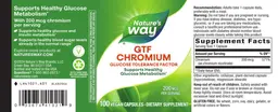 Label for GTF Chromium 200 mcg