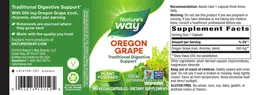 Label for Oregon Grape 500 mg