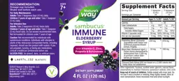Label for Sambucus Immune Elderberry Syrup
