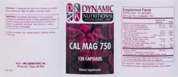 Label for Cal Mag 750