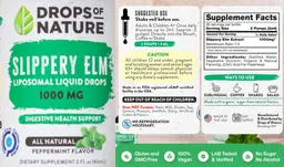 Label for Slipprey Elm Liposomal Drops 1000 mg Peppermint Flavor