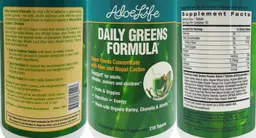Label for Daily Greens Formula