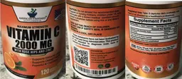 Label for Vitamin C 2000 mg