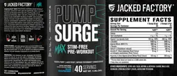 Label for Pumpsurge Max Blue Raspberry