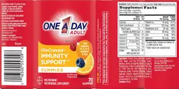 Label for VitaCraves Immunity Support Gummies