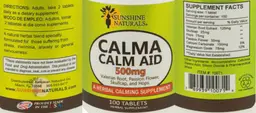 Label for Calm Aid 500 mg