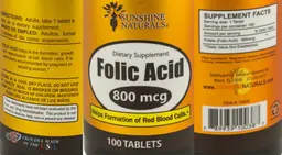 Label for Folic Acid 800 mcg