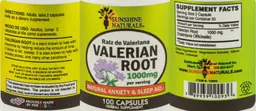 Label for Valerian Root 1000 mg
