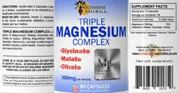 Label for Triple Magnesium Complex 300 mg