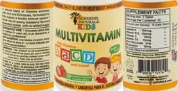 Label for Kids Multivitamin Strawberry Flavored