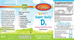 Label for Baby's Super Daily D3 10 mcg (400 IU)