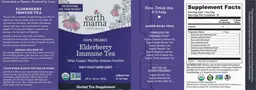 Label for 100% Organic Elderberry Immune Tea