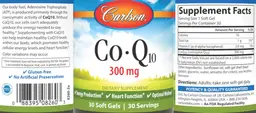 Label for Co-Q10 300 mg