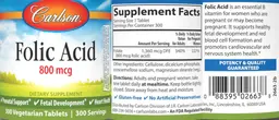 Label for Folic Acid 800 mcg