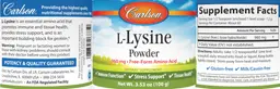 Label for L-Lysine Powder 960 mg