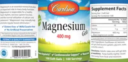 Label for Magnesium Gels 400 mg
