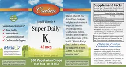 Label for Super Daily K2 45 mcg