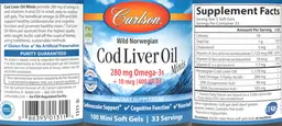 Label for Cod Liver Oil Minis