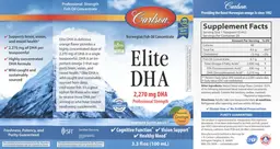 Label for Elite DHA 2,270 mg Natural Orange Flavor