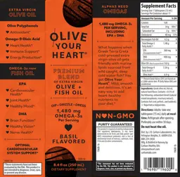 Label for Olive Your Heart Basil Flavored