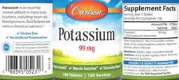 Label for Potassium 99 mg
