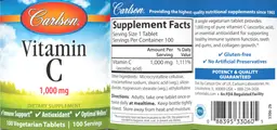 Label for Vitamin C 1,000 mg