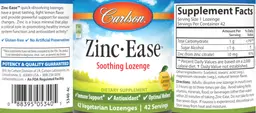 Label for Zinc-Ease Natural Lemon Flavor