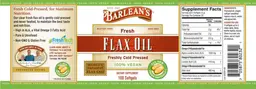 Label for Fresh Flax Oil