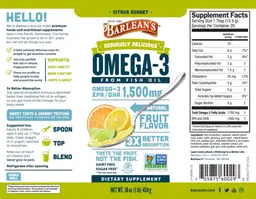 Label for Omega-3 Citrus Sorbet