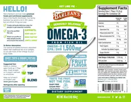 Label for Omega-3 Key Lime Pie