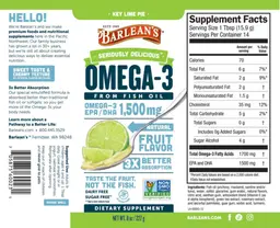 Label for Omega-3 Key Lime Pie