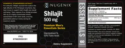 Label for Shilajit 500 mg