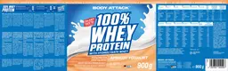 Label for 100% Whey Protein Apricot Yoghurt Flavour