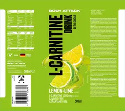 Label for L-Carnitine Drink Zero Sugar Lemon-Lime