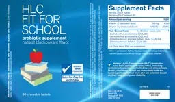 Label for HLC Fit For School Natural Black Currant Flavor
