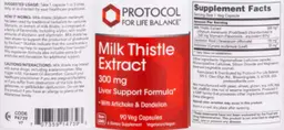 Label for Milk Thistle Extract 300 mg